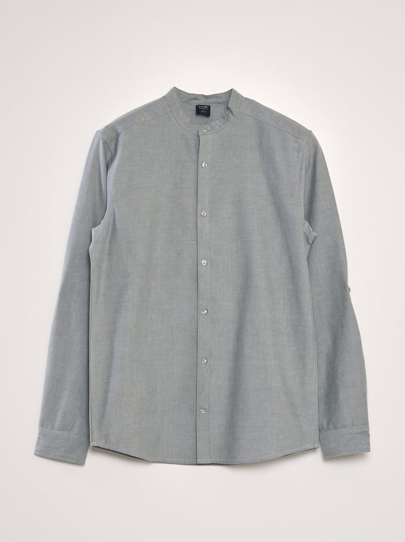 Camisa oxford com gola mao VERDE - Kiabi