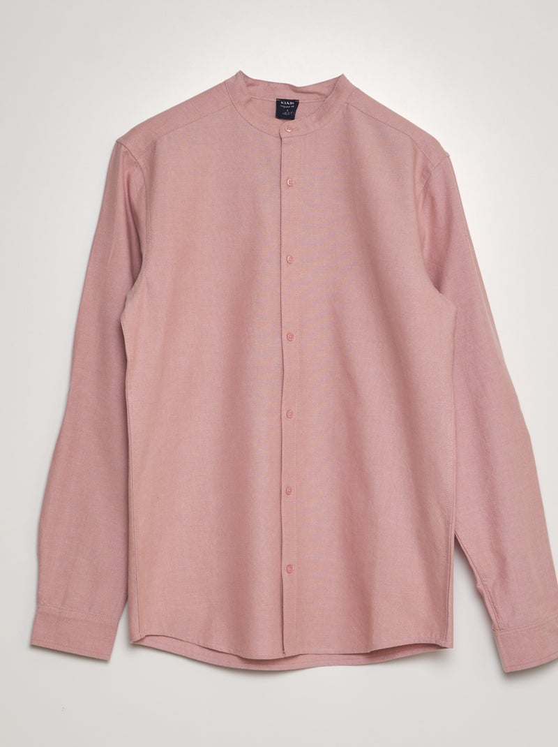 Camisa oxford com gola mao VERMELHO - Kiabi