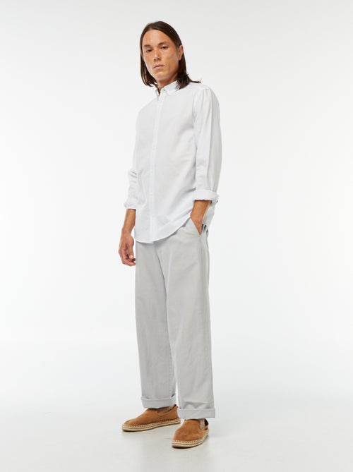 Camisa Oxford com motivo às riscas - Kiabi