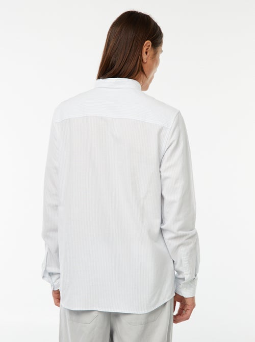 Camisa Oxford com motivo às riscas - Kiabi