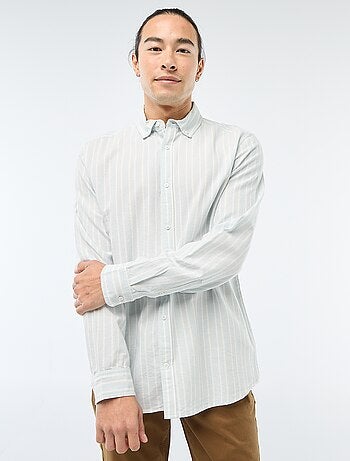 Camisa Oxford com motivo às riscas