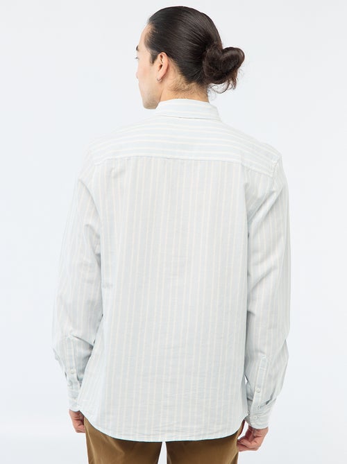 Camisa Oxford com motivo às riscas - Kiabi