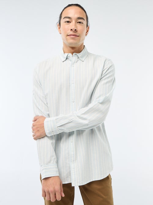 Camisa Oxford com motivo às riscas - Kiabi