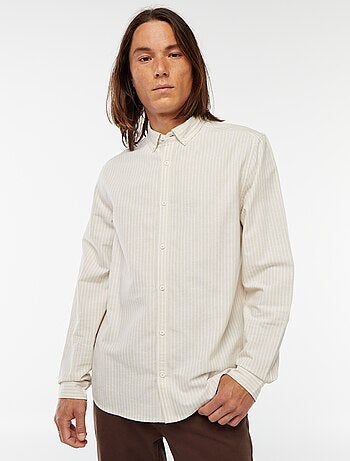Camisa Oxford com motivo às riscas
