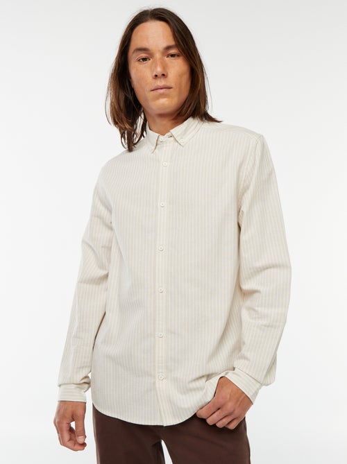 Camisa Oxford com motivo às riscas - Kiabi
