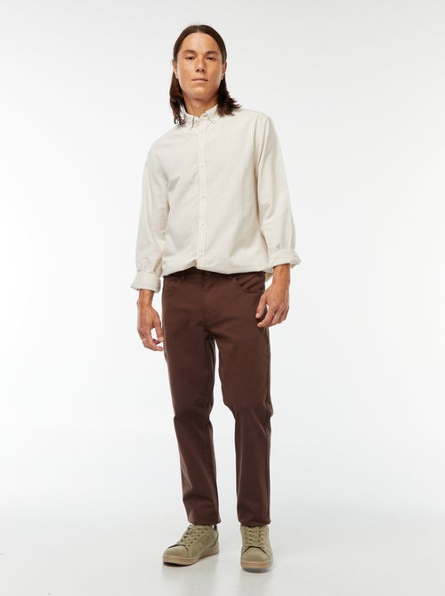 Camisa Oxford com motivo às riscas - Kiabi