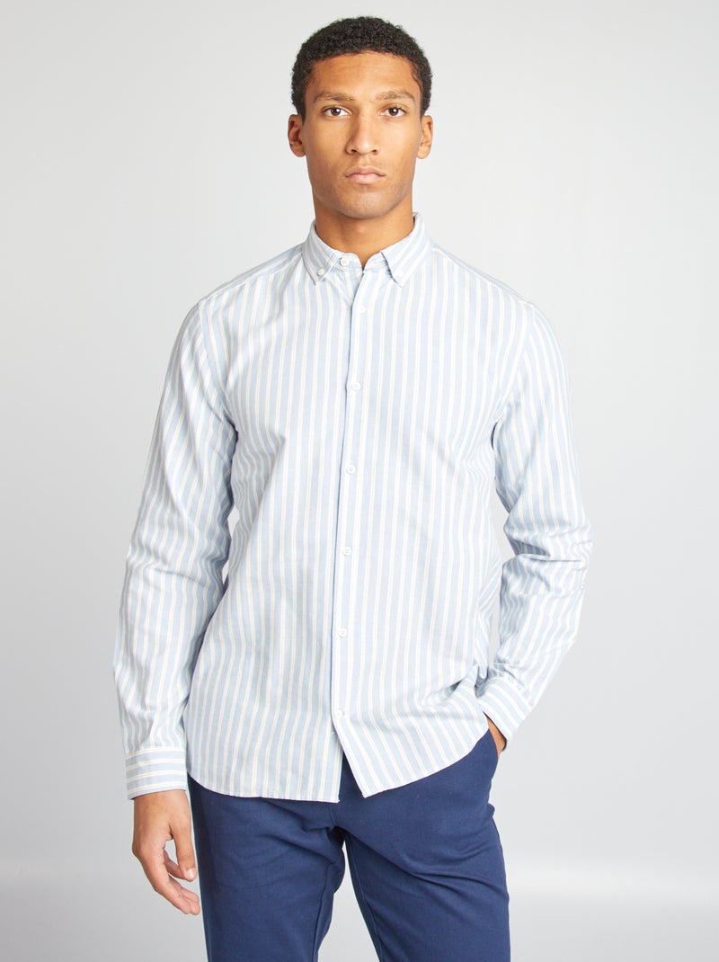 Camisa Oxford com motivo AZUL - Kiabi