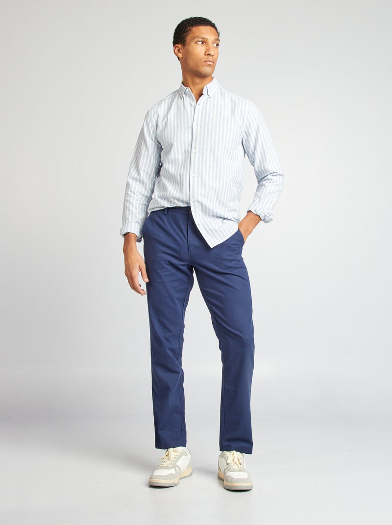 Camisa Oxford com motivo AZUL - Kiabi