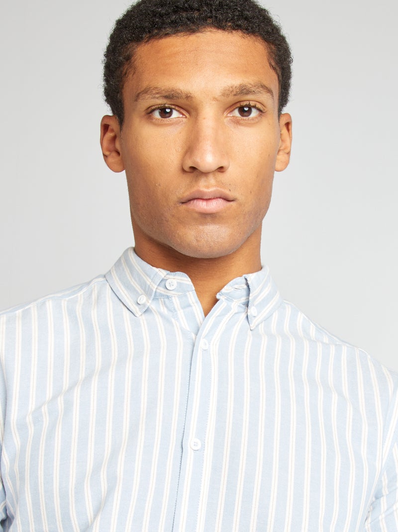 Camisa Oxford com motivo AZUL - Kiabi