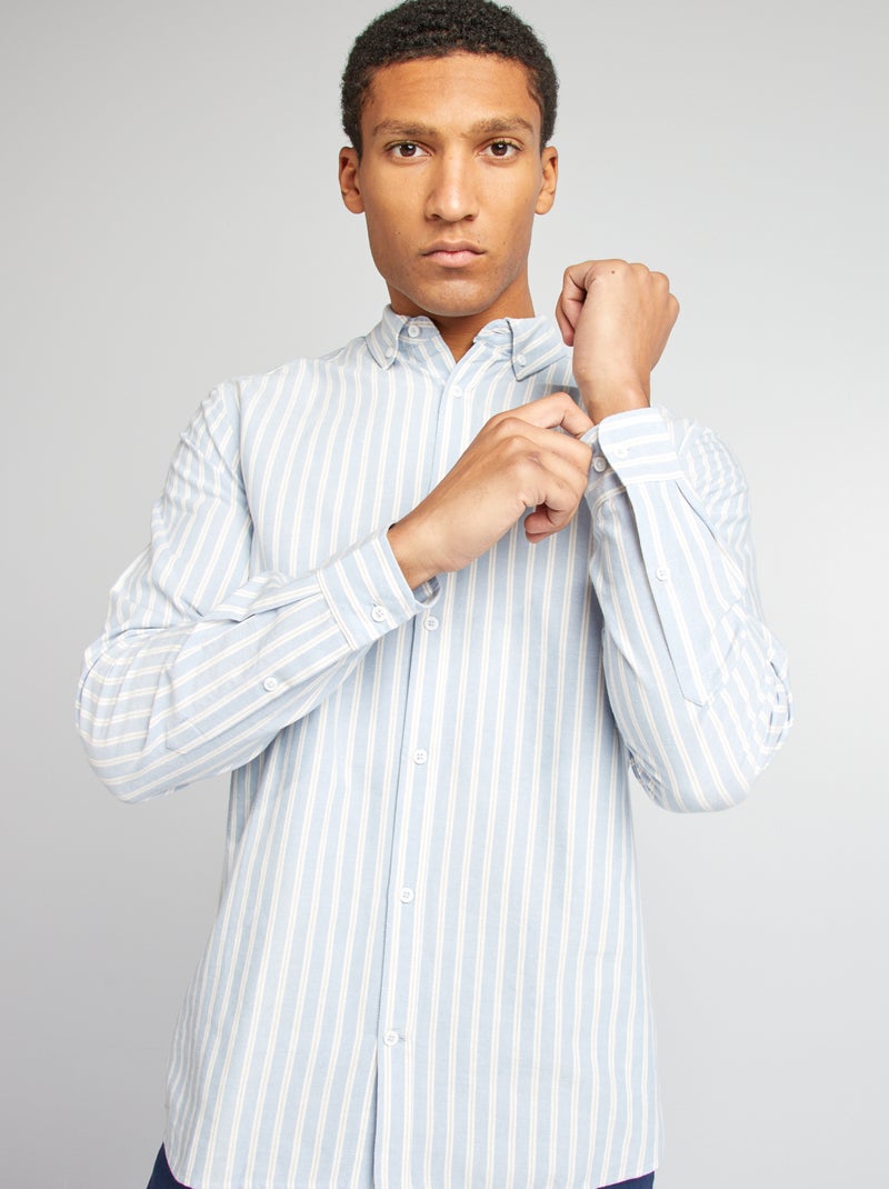 Camisa Oxford com motivo AZUL - Kiabi