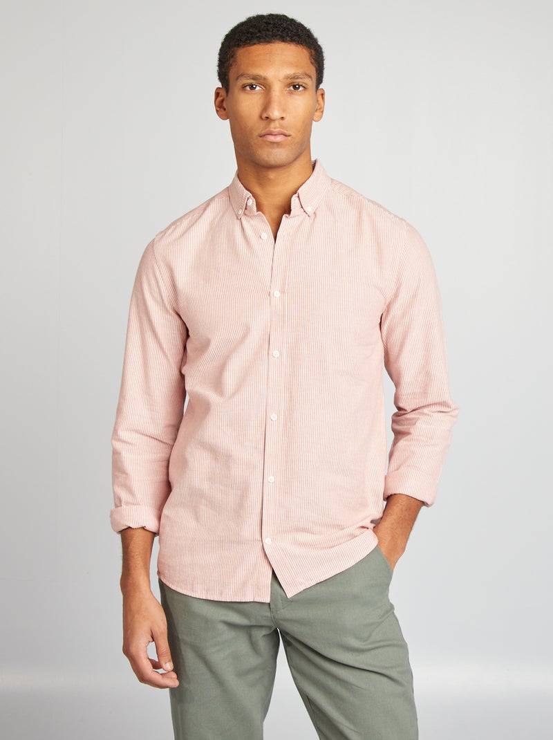 Camisa Oxford com motivo CASTANHO - Kiabi