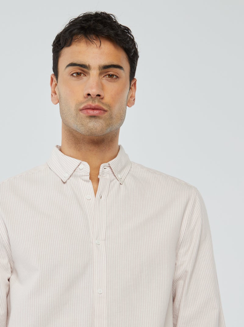 Camisa Oxford com motivo - ROSA - Homem - 18.00€ - Kiabi