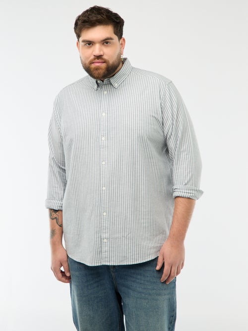 Camisa oxford com padrão às riscas - Kiabi