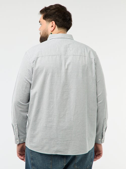 Camisa oxford com padrão às riscas - Kiabi