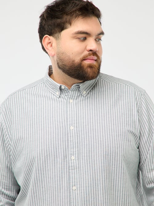 Camisa oxford com padrão às riscas - Kiabi