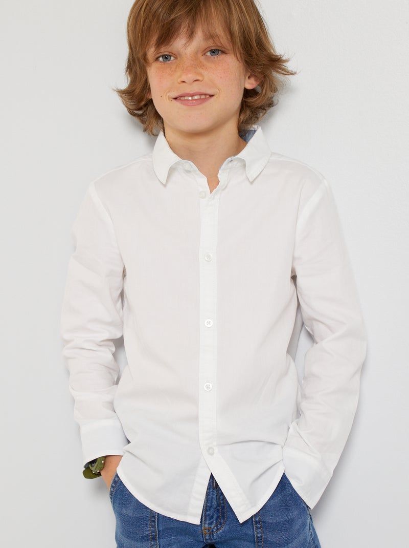 Camisa oxford e papillon Branco - Kiabi
