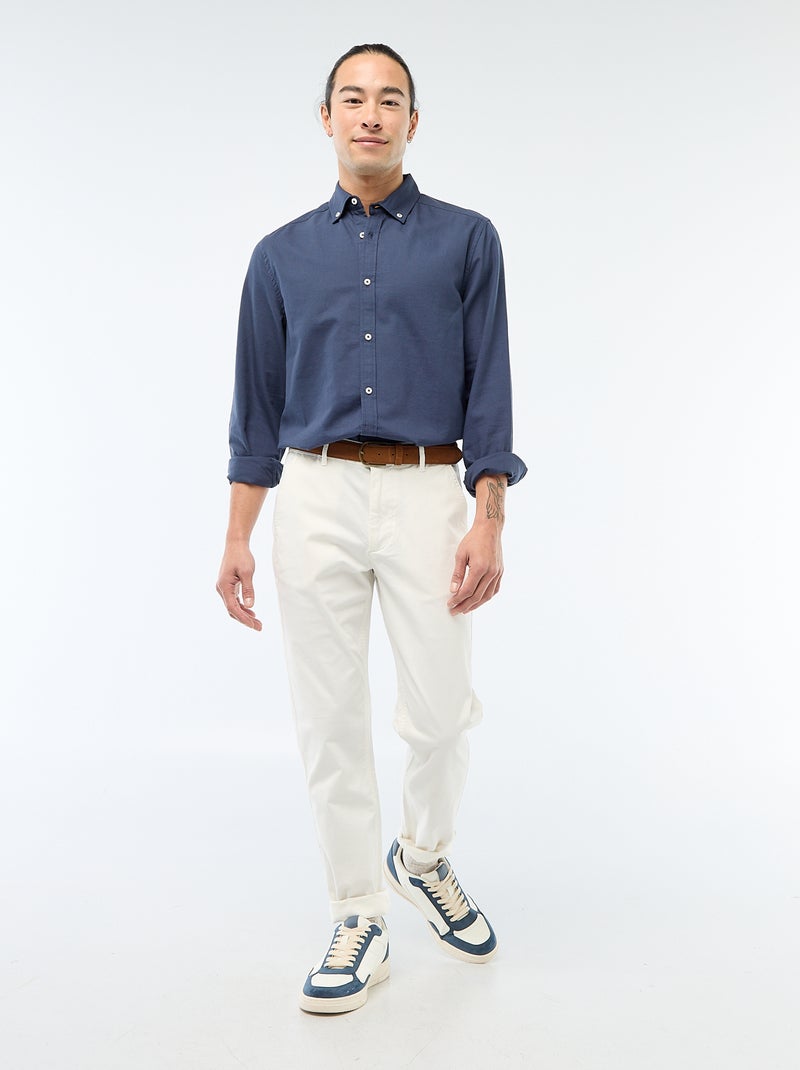 Camisa oxford regular fit Azul - Kiabi