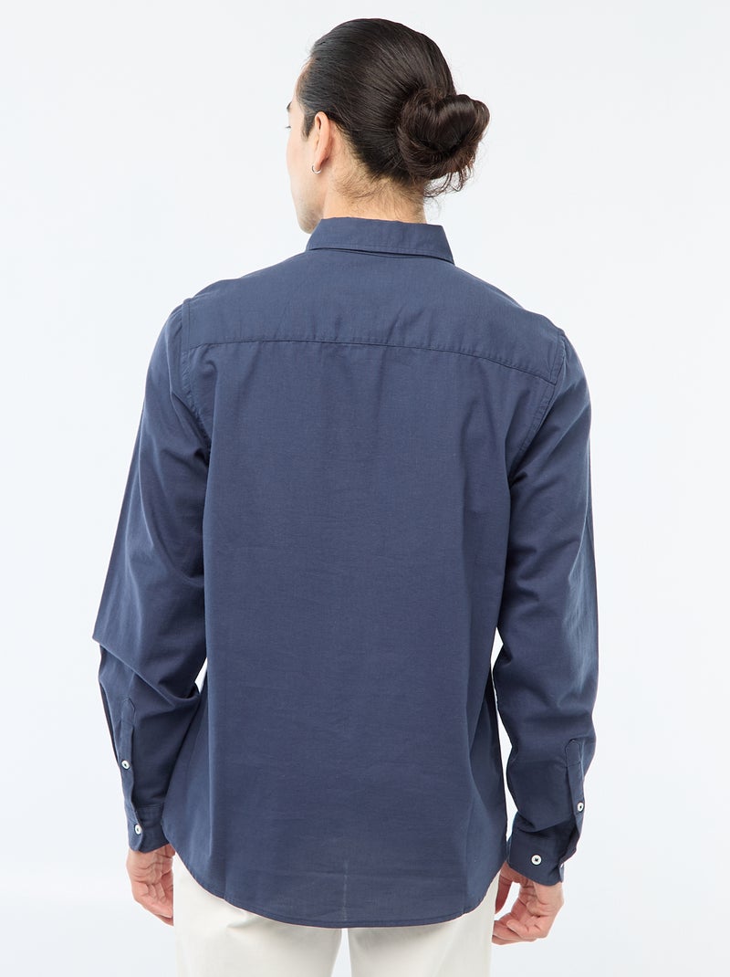 Camisa oxford regular fit Azul - Kiabi