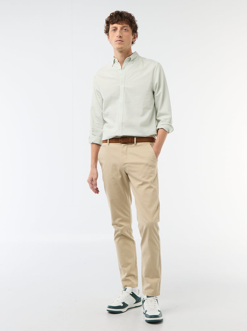 Camisa oxford regular fit Azul - Kiabi