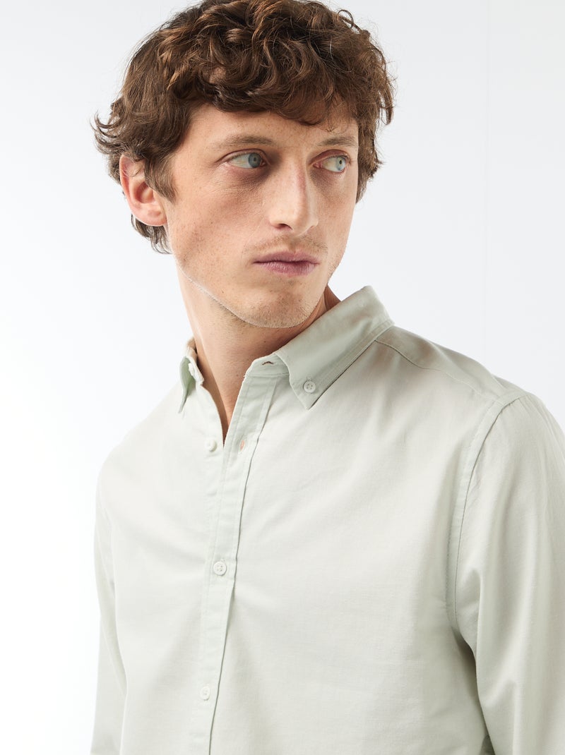 Camisa oxford regular fit Azul - Kiabi