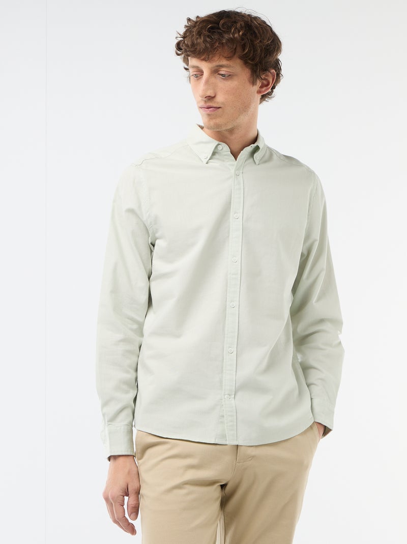 Camisa oxford regular fit Azul - Kiabi