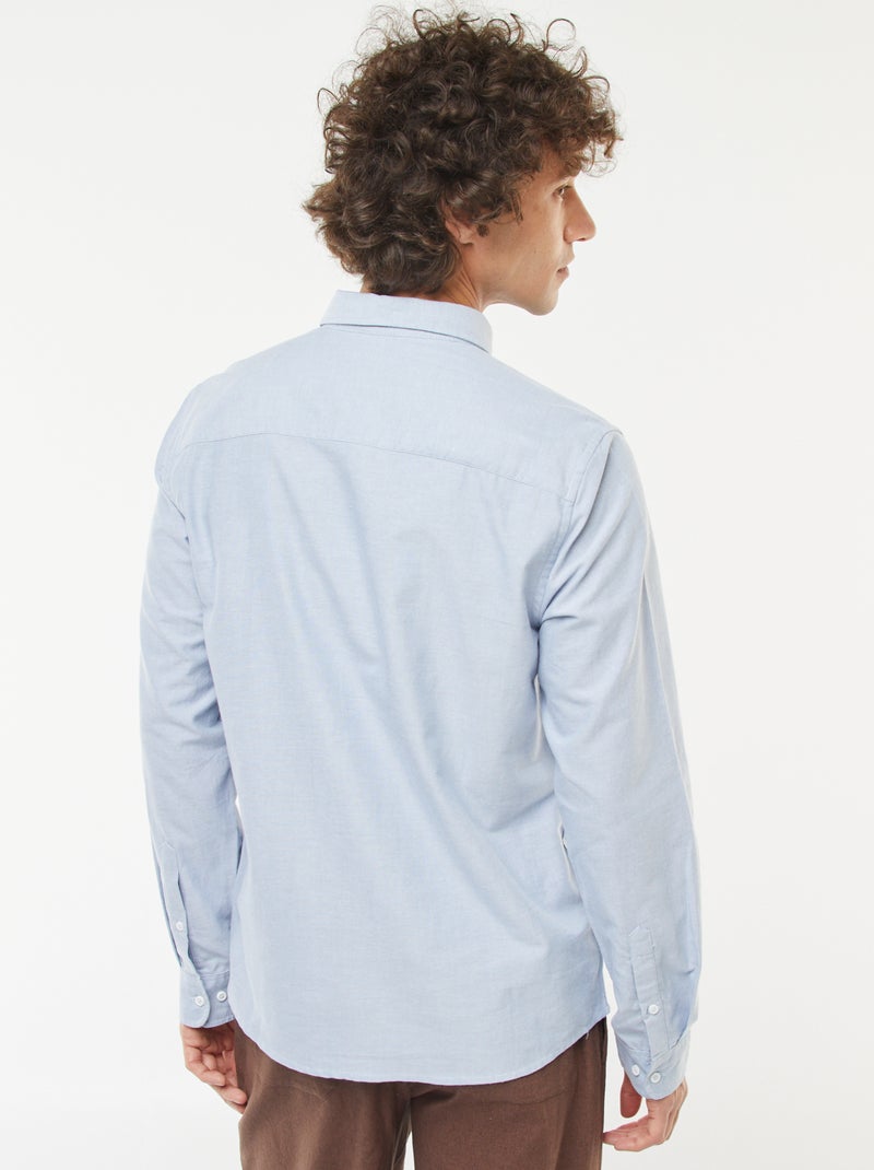 Camisa oxford regular fit Azul - Kiabi
