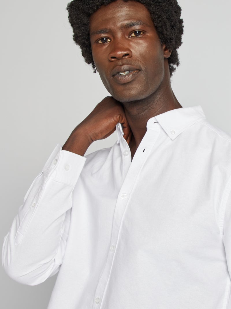 Camisa oxford regular fit Branco - Kiabi