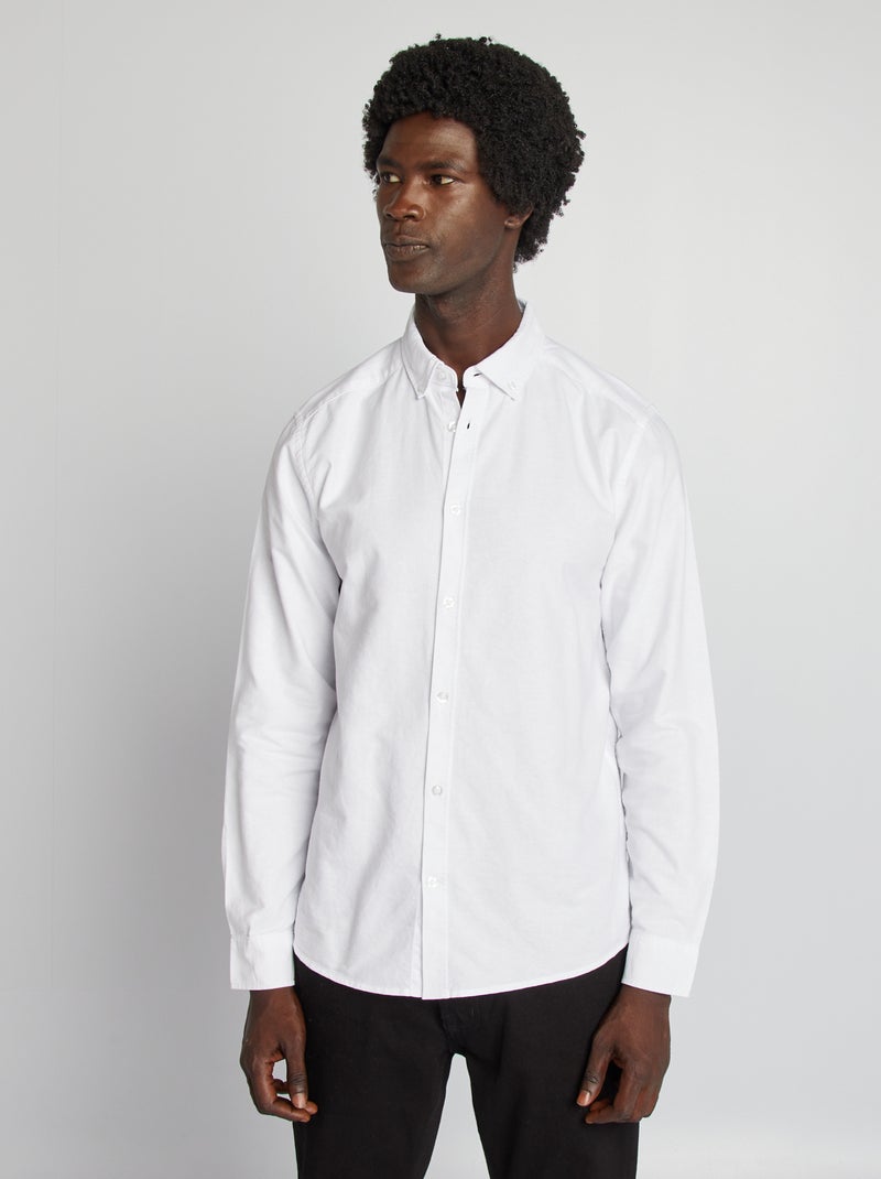Camisa oxford regular fit Branco - Kiabi