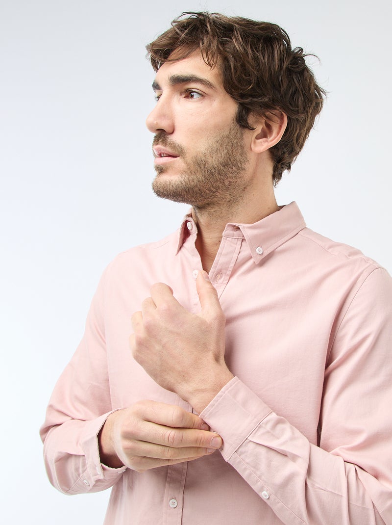 Camisa oxford regular fit Rosa - Kiabi