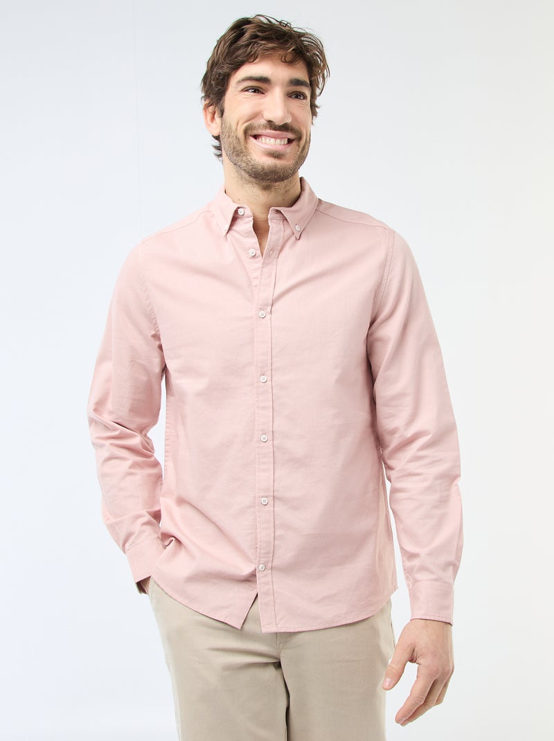 Camisa oxford regular fit Rosa - Kiabi