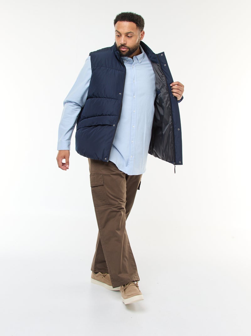Camisa Oxford Reta Lisa Azul - Kiabi