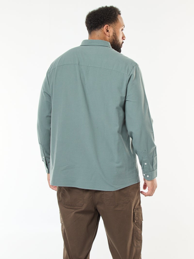 Camisa Oxford Reta Lisa Verde - Kiabi