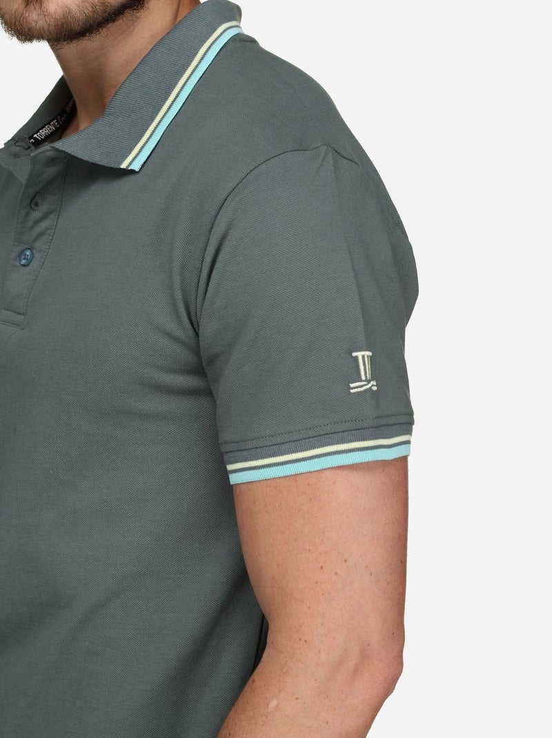 Camisa pólo calçar - Torrente Preto Verde - Kiabi