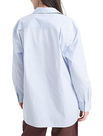 Camisa Popelina Relaxed Azul para Mulher Calvin Klein Jeans