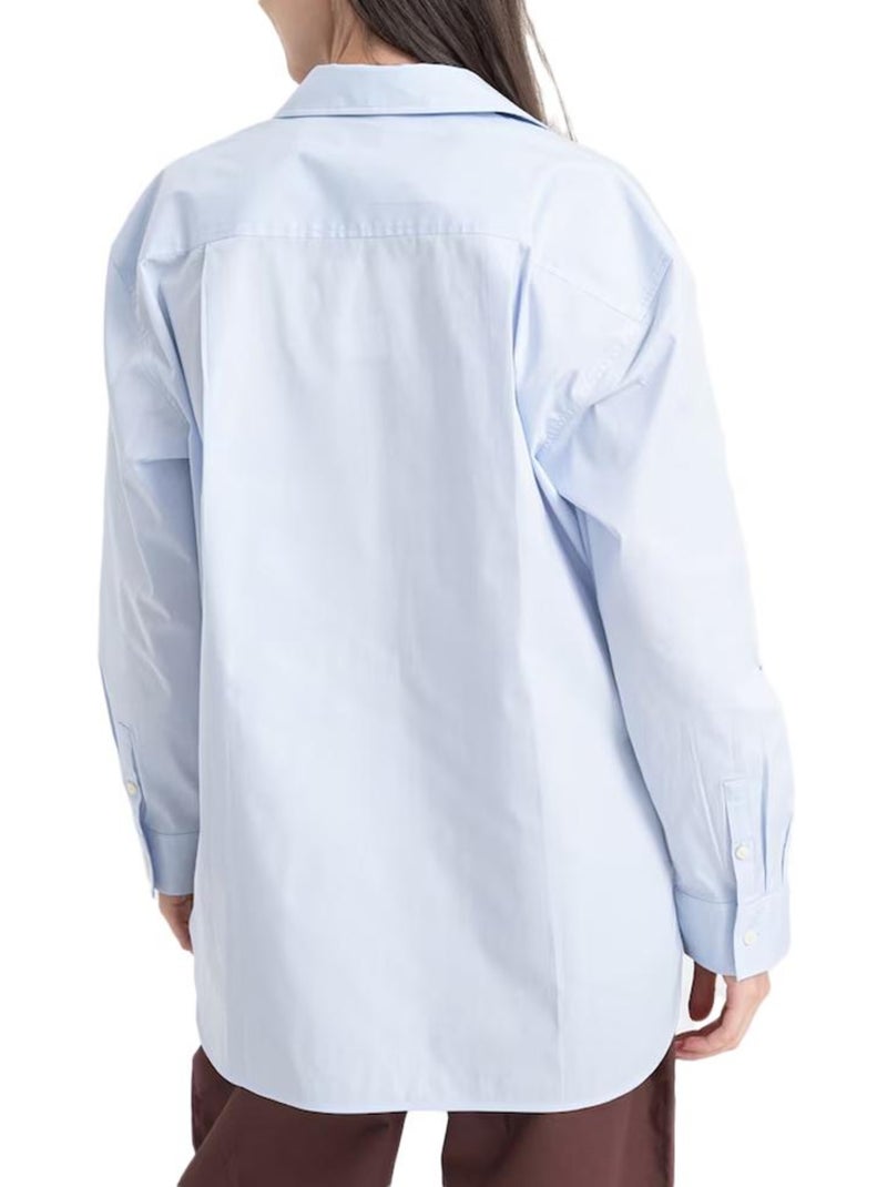 Camisa Popelina Relaxed Azul para Mulher Calvin Klein Jeans Azul - Kiabi