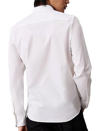 Camisa Poplin Stretch Calvin Klein Jeans para Homem Branca/Preta