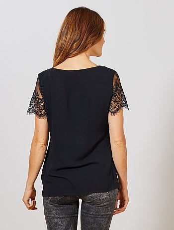 Futura mamã - Camisa pré-mamã com mangas em renda - Kiabi