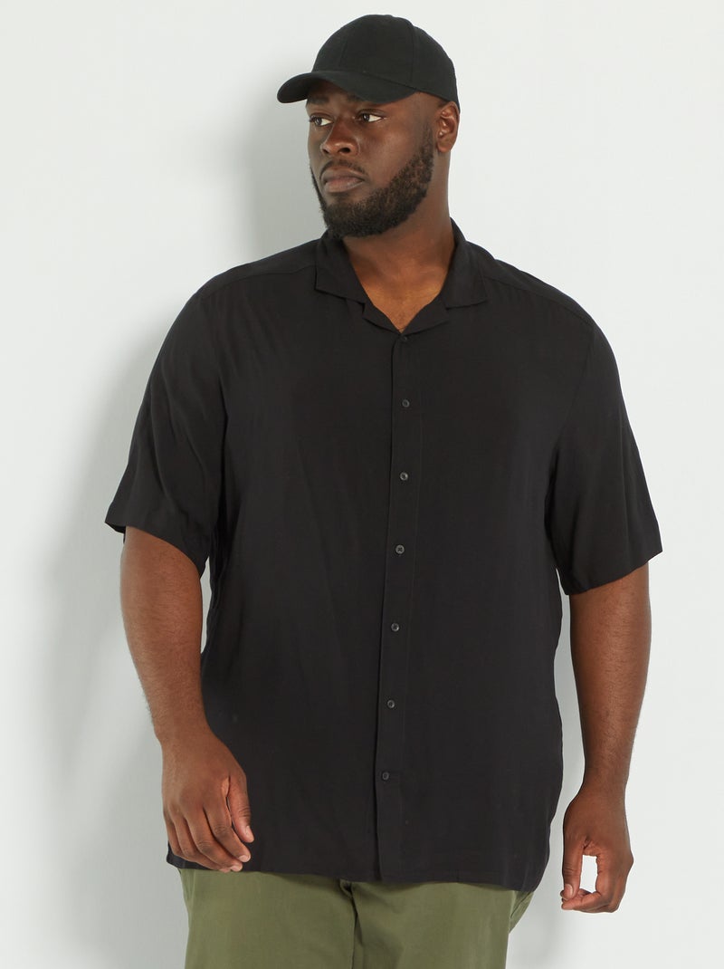 Camisa preta de manga curta Preto - Kiabi
