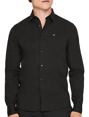 Camisa branca calvin klein jeans poplin stretch para homem