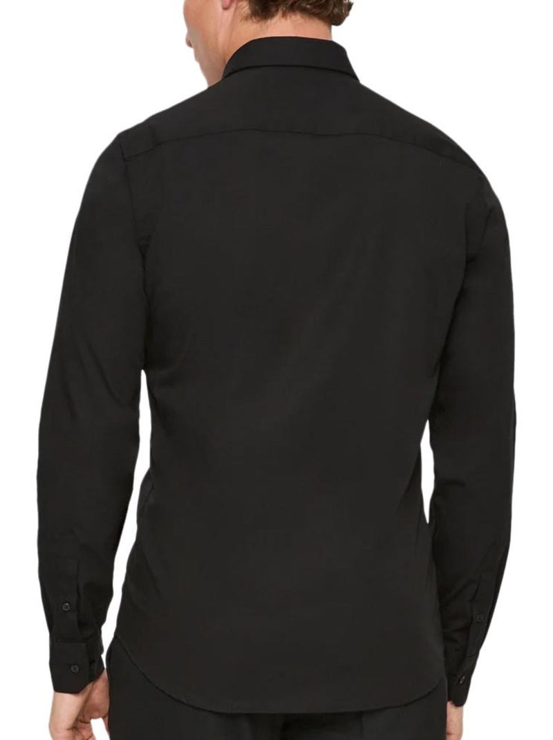 Camisa Preta Masculina Calvin Klein Jeans Poplin Stretch Preto - Kiabi