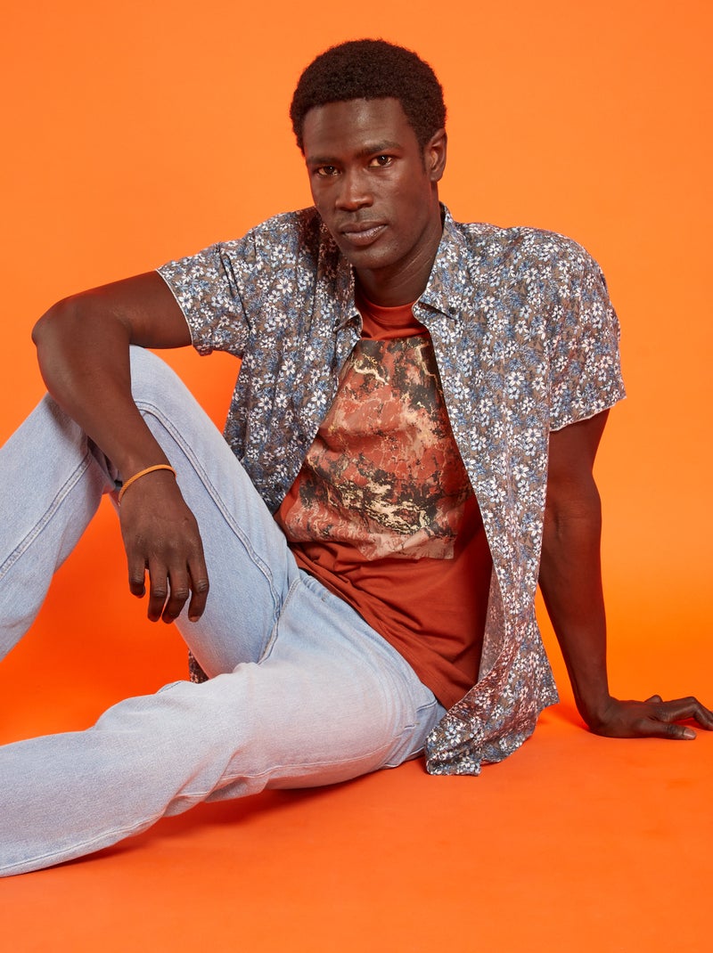 Camisa 'Produkt' com estampados fantasia CINZA - Kiabi