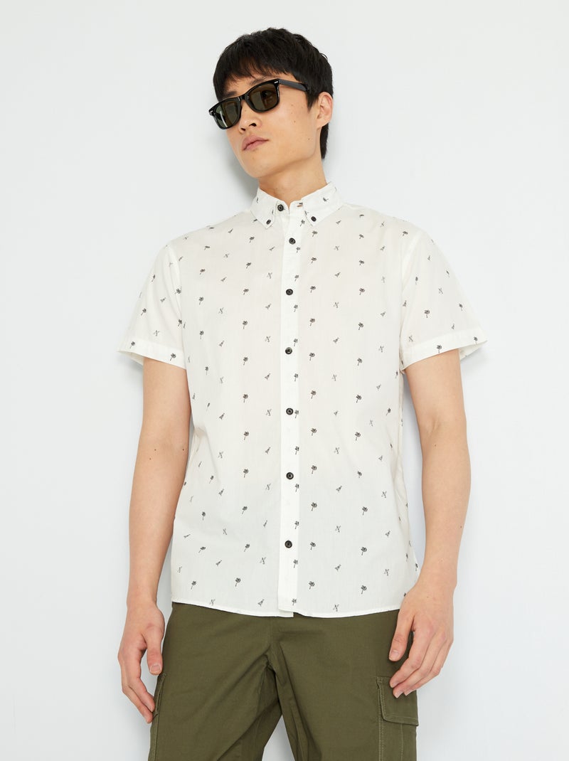 Camisa 'Produkt' com estampados fantasia Estampado Branco - Kiabi