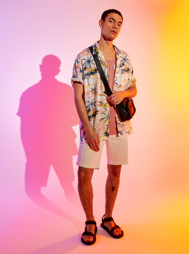 Camisa 'Produkt' com flores BRANCO - Kiabi