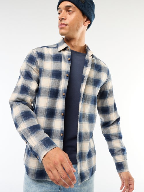 Camisa regular aos quadrados - Kiabi