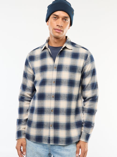 Camisa regular aos quadrados - Kiabi