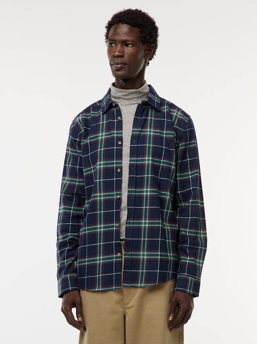 Camisa regular aos quadrados - Kiabi