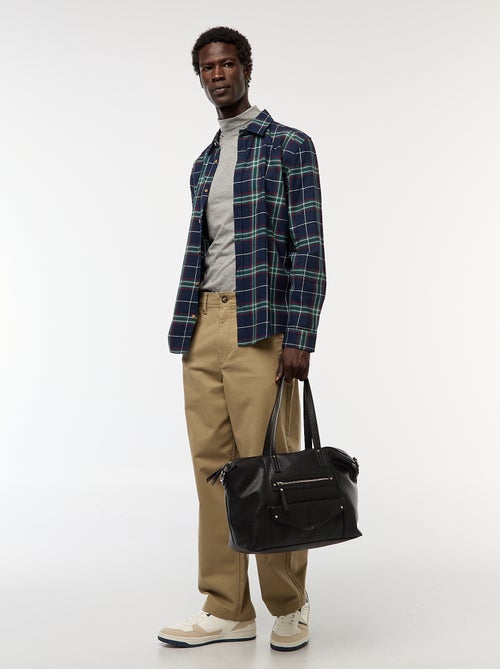 Camisa regular aos quadrados - Kiabi