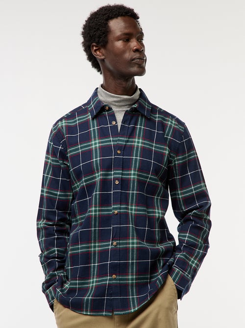 Camisa regular aos quadrados - Kiabi