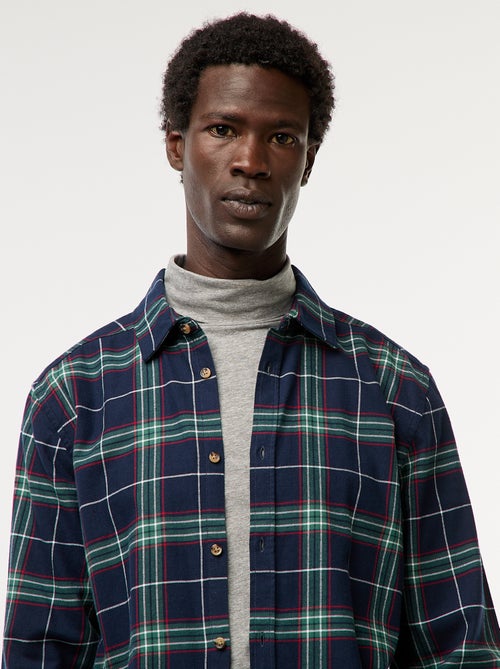 Camisa regular aos quadrados - Kiabi