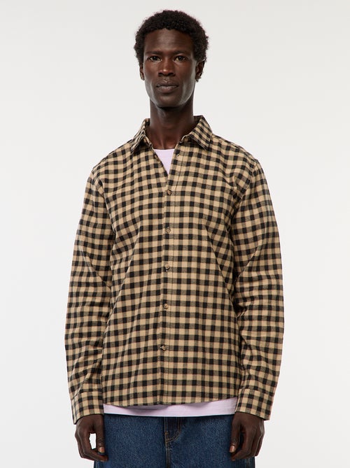 Camisa regular aos quadrados - Kiabi